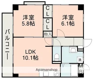 センチュリー7番館【1階】の間取り