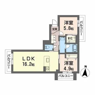 シャーメゾンシンシア【2階】の間取り