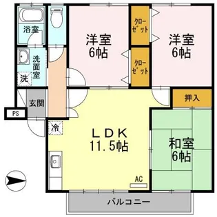 シャルマン野口 A棟【2階】の間取り