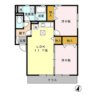 ローズハイム馬渡 A棟【1階】の間取り