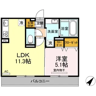 エスポワール松橋【2階】の間取り