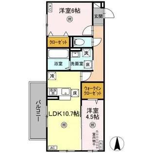 アンビシャス西熊本【1階】の間取り