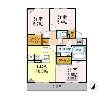 リヤン上南部【1階】の間取り