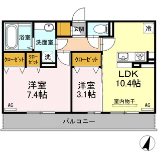 グランドュール B【3階】の間取り