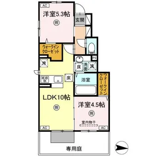 グランフォレ白藤【1階】の間取り