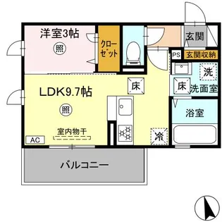 DーROOM西熊本駅【1階】の間取り