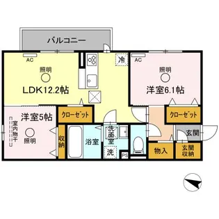 ラ・メゾン ドゥ【1階】の間取り