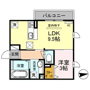 ライスシャワー坪井【1階】の間取り