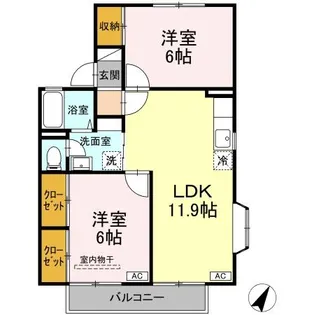 セジュール安永 A棟【2階】の間取り