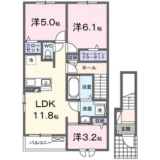 ルシール【2階】の間取り
