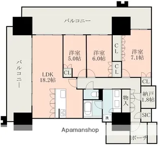 MJR熊本ゲートタワー【19階】の間取り