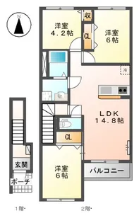 ファミーリア御幸【2階】の間取り