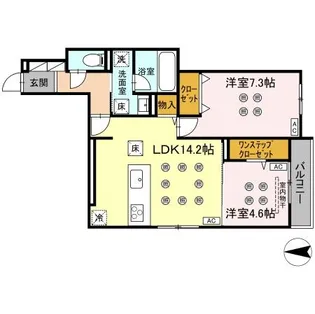 CREST COURT【1階】の間取り