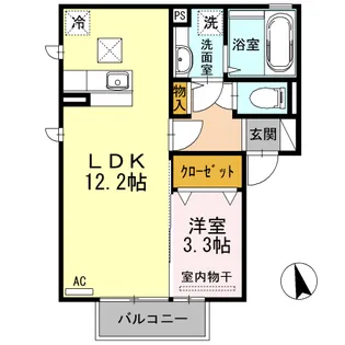 コーポ如月【1階】の間取り
