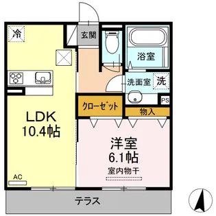ユメタントピーノ B棟【1階】の間取り