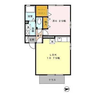 ウィルモア島崎 A棟【102号室】の間取り