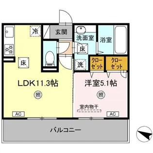 TORISIA古閑【1階】の間取り