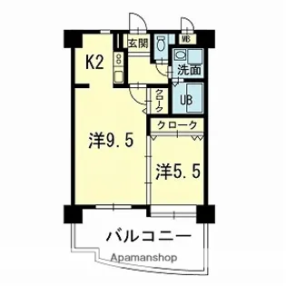 サウスビュー【7階】の間取り