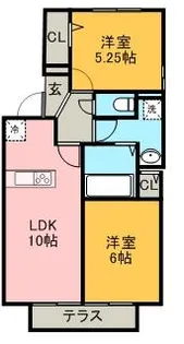 ジュネス薫風【1階】の間取り