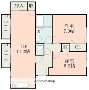 ヴィラ・ノール【2階】の間取り
