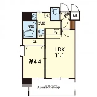 ヒーローマンション九品寺【6階】の間取り