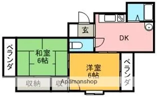 熊本県熊本市東区上南部3丁目【マンション】の間取り