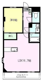 アウトゥール弓削【1階】の間取り