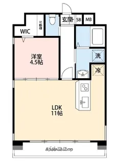 フェリーチェ味噌天神【8階】の間取り