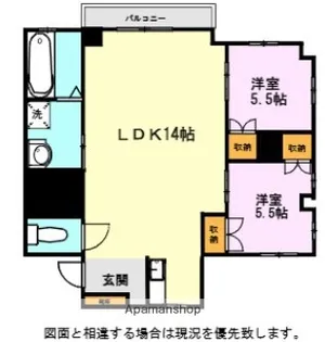 ボヌール御船【1階】の間取り