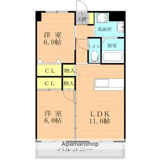 熊本県熊本市南区南高江6丁目【マンション】の間取り