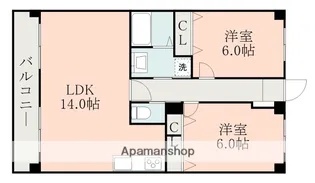 三角コーポ【4階】の間取り