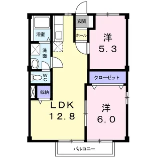 サンライズプラザA【2階】の間取り