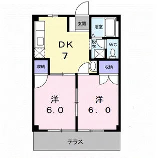 硯川ハイツ【1階】の間取り