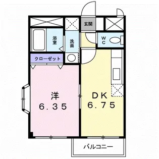 デリジェンテ大窪【1階】の間取り