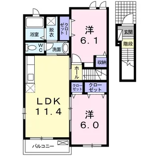 ラ ベル メゾン A【2階】の間取り