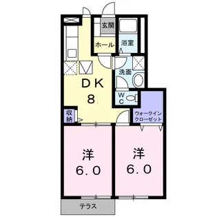 ジュネス清水【1階】の間取り
