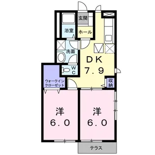 ジュネス清水【1階】の間取り