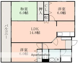メゾン・ド・ソレイユ若葉【1階】の間取り