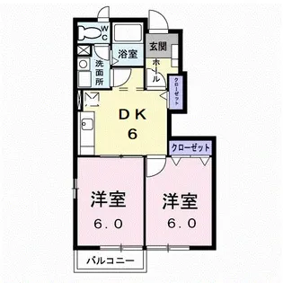 エスポワール・メゾンC【1階】の間取り