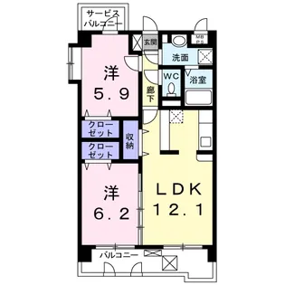 アルカンシエルB【3階】の間取り