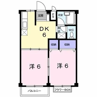 サンハイツヨシモト【2階】の間取り