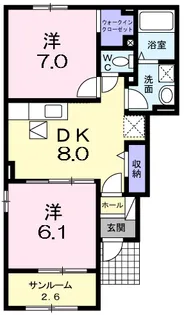 レガーロ弐番館【1階】の間取り