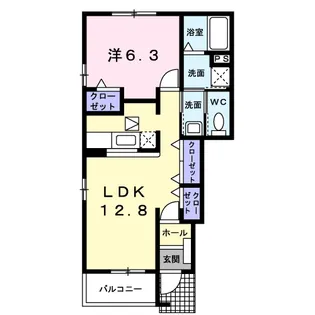 ヴィラ スクエアA【1階】の間取り