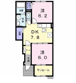 ラポート清水Ⅱ【1階】の間取り