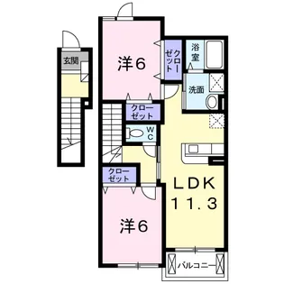 ひまわり C【2階】の間取り