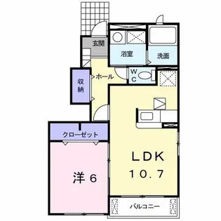 1LDKの間取り画像