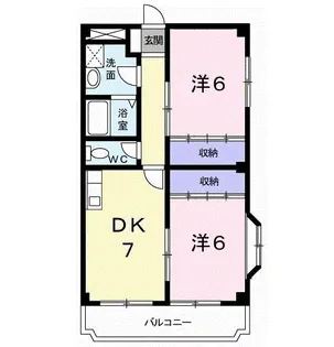 リバーサイドハイツ【4階】の間取り