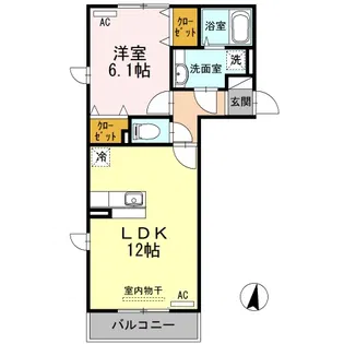 ウィット広崎 B棟【207号室】の間取り