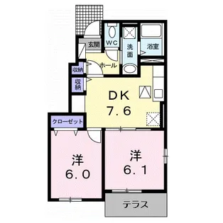 プラシードB【1階】の間取り