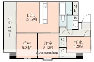 熊本県熊本市中央区新屋敷2丁目【マンション】の間取り